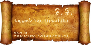 Hagymásy Hippolita névjegykártya